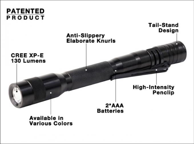 Kiểm tra bán hot trọng lượng nhẹ 2AAA Saline heavy duty pin tiện dụng trắng IP67 thời gian làm việc dài bút nhỏ led torch