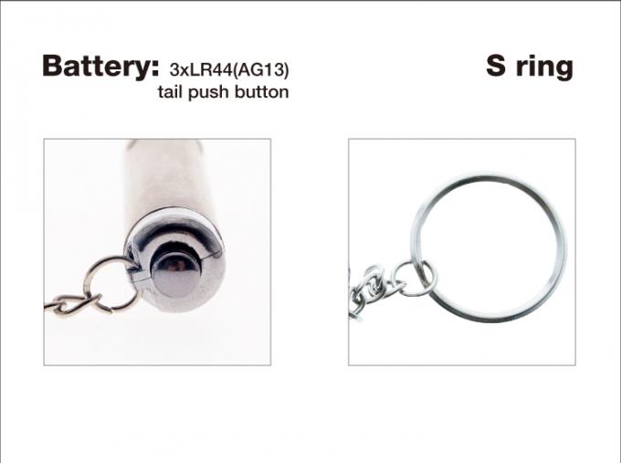 ống hình dạng không gỉ stell bạc UV ánh sáng 3xLR44 (AG13) đuôi push button s ring led keychain ánh sáng cho quà tặng khuyến mãi cao cấp như vậy