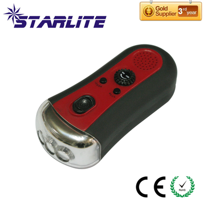 Dynamo Hand Crank Đèn pin khẩn cấp độ sáng cao với FM Radio