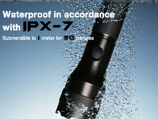 Sáng Cree Xml T6 LED Đèn pin an ninh chống nước IPX7 cho cảnh sát
