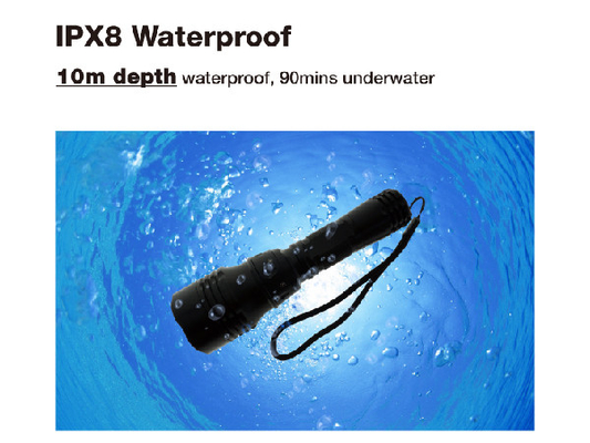 Tough Kích Thước Nhỏ 18650 Lặn LED Đèn Pin Với Điều Khiển Magnet Xoay Chuyển Đổi