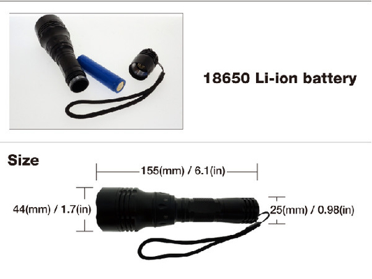 Tough Kích Thước Nhỏ 18650 Lặn LED Đèn Pin Với Điều Khiển Magnet Xoay Chuyển Đổi