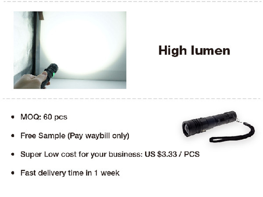 Zooming Hand Strap nhỏ sạc Torch, USB sạc Led Torch
