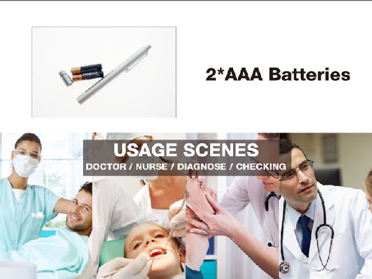 bác sĩ bút 2 * aaa pin đuôi chuyển đổi ánh sáng ấm áp chẩn đoán túi đèn pin cho bác sĩ