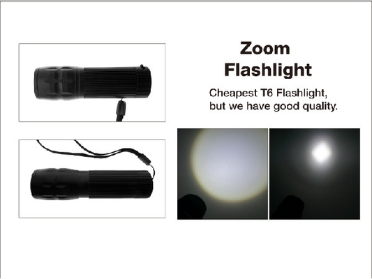 XML T6 EDC LED Đèn Pin Mặt Trời Nhỏ Zoom Pocket Kích 4 * Pin AAA Torch