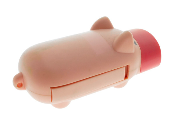 Nhựa Dynamo LED Đèn pin sạc Pin Pig Shape Toy Với dây buộc