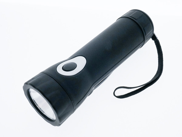 0.5W dẫn dynamo tay quây đèn pin chạm vào màu đen chức năng chiếu sáng
